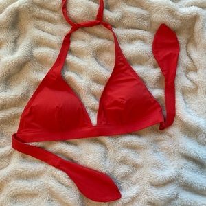 Uniqlo solid red bikini top large